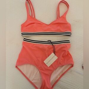 Solid and Striped High Waisted Bikini NWT